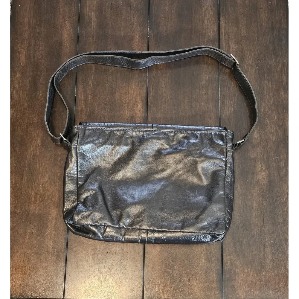 Ctl A Garrett Leather Company Leather Messenger Bag Black Soft Supple Adjustable